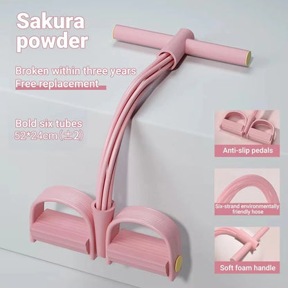 Fitness Gum 4 Tube Resistance Bands Latex Pedal Exerciser Sit-Up Pull Rope Expander Elastic Bands Yoga Equipment Pilates Workout