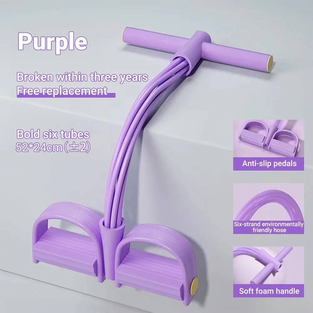 Fitness Gum 4 Tube Resistance Bands Latex Pedal Exerciser Sit-Up Pull Rope Expander Elastic Bands Yoga Equipment Pilates Workout